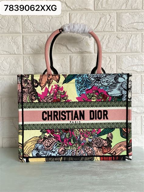 christian dior tote bag flower|Christian Dior tote bag colorful.